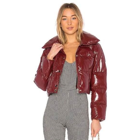 LPA Crop Puffer Jacket 600 in Cherry - Picture 5 of 11